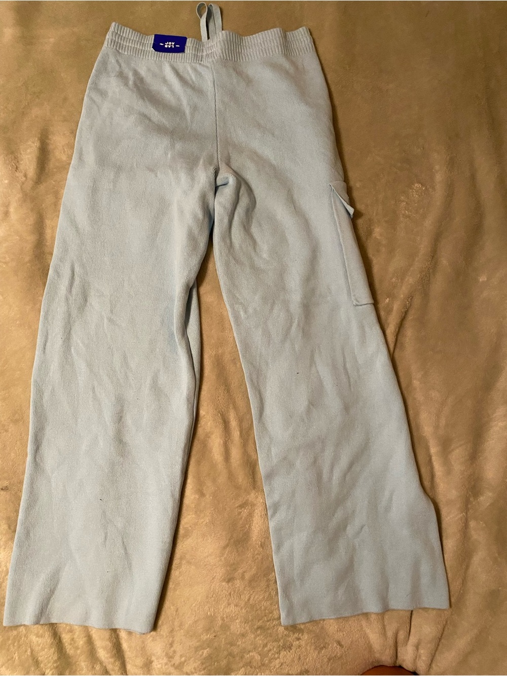 JoyLab Women's High-Rise Sweater Cargo Pants, M- Light Blue - Picture 6 of 8